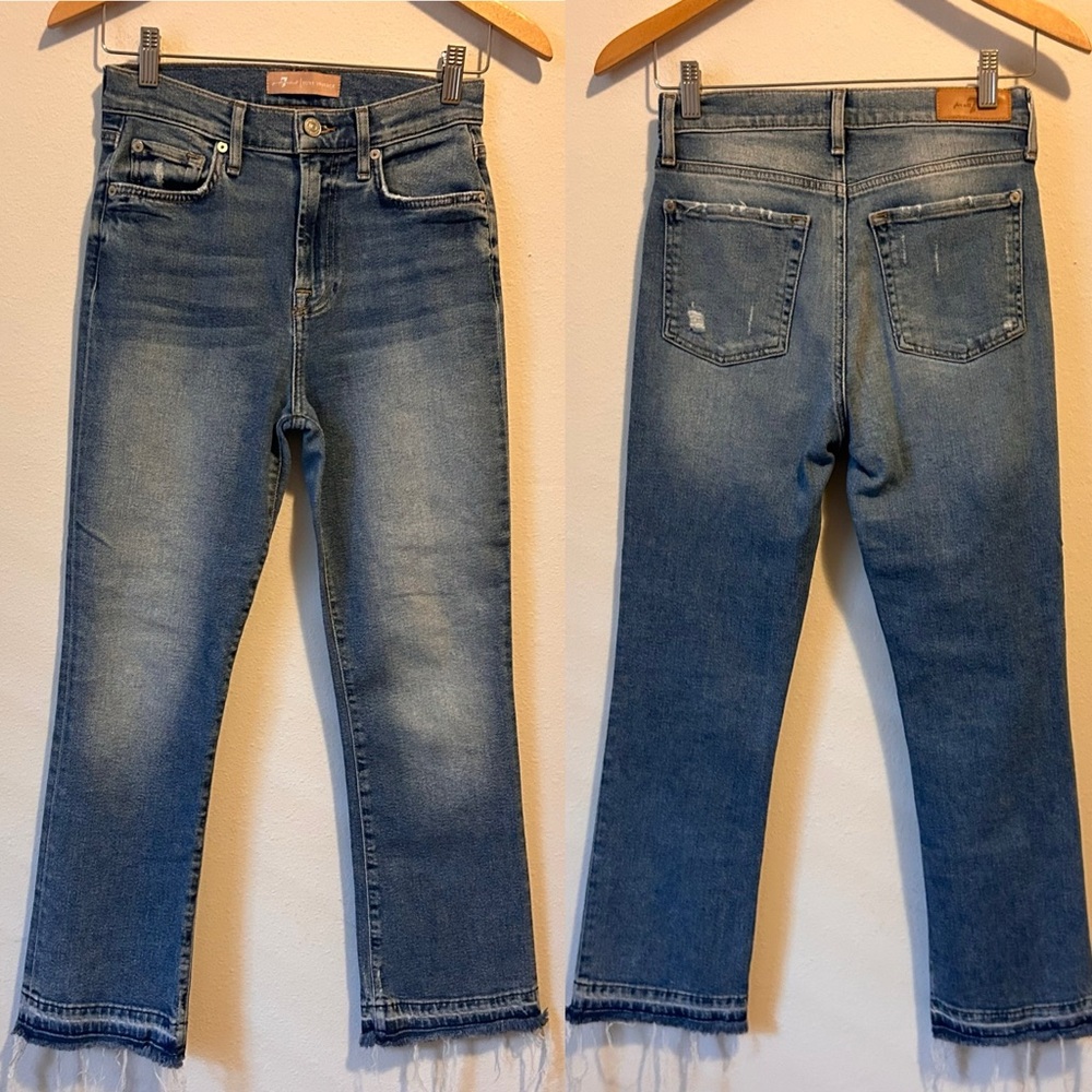 7 for all Mankind Luxe Vintage Women’s 26 The High Waist Slim Kick Blue Jeans